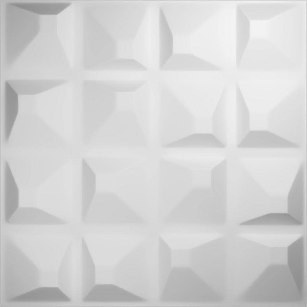 Ekena Millwork 1 in. x 19-5/8 in. x 19-5/8 in. White PVC Tristan EnduraWall Decorative 3D Wall Panel (2.67 sq. ft.) (1)