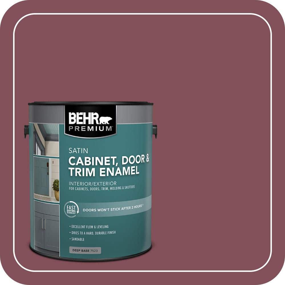 BEHR PREMIUM 1 gal. #HDC-CL-02 Fine Burgundy Satin Enamel Interior/Exterior Cabinet, Door & Trim Paint