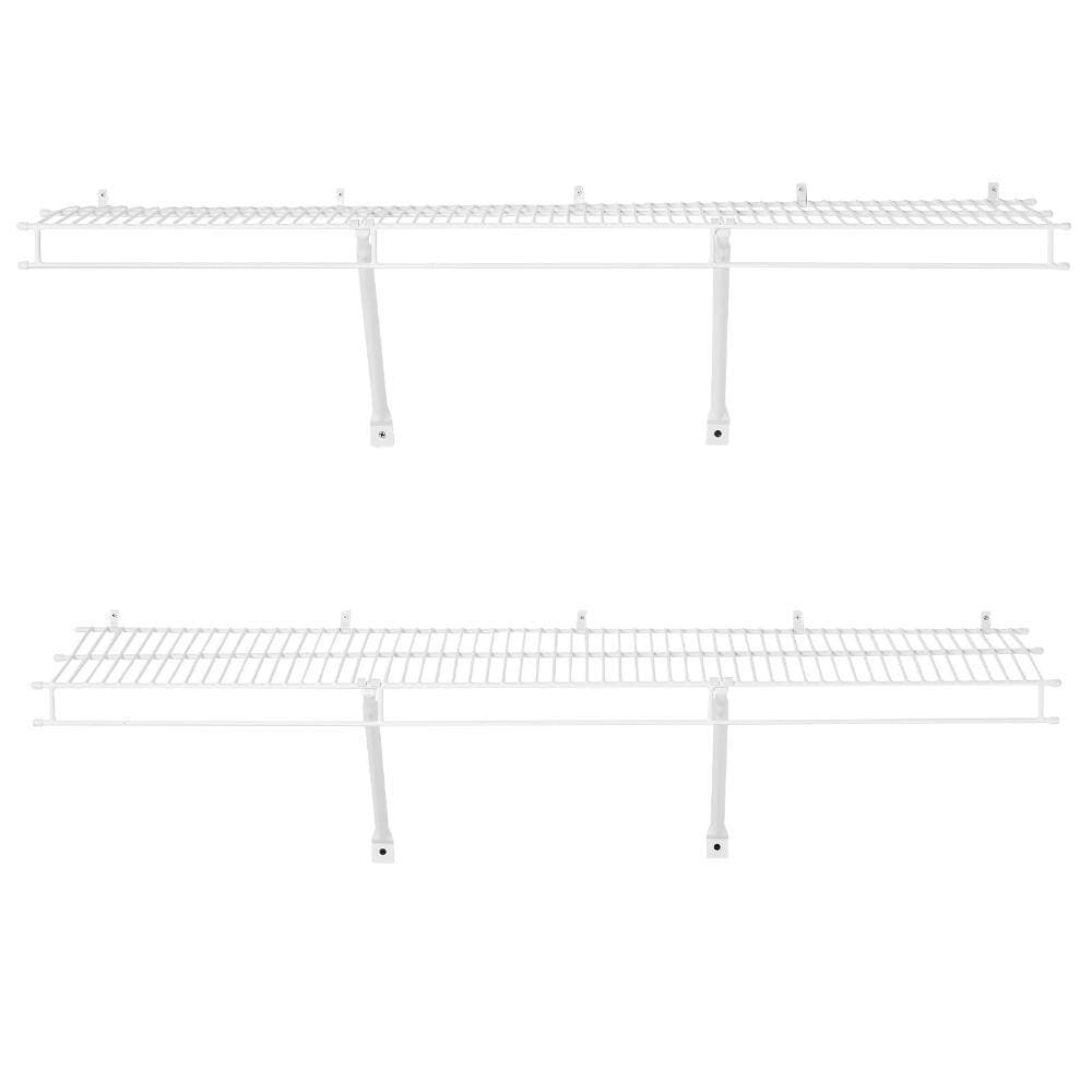 Volenca Wall-Mount Wire Shelf Kit, 4 ft, Set of 2, Heavy-Duty Carbon Steel, Closet/Pantry Floating Shelves (2)