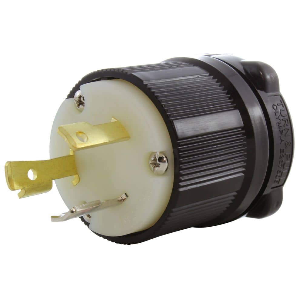 AC WORKS NEMA L7-30P 30A 277V 3-Prong Locking Male Plug in Black with UL, C-UL Approval (1)