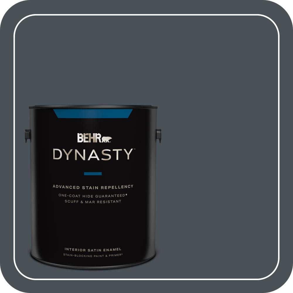 BEHR DYNASTY 1 gal. #PPU25-22 Chimney Satin Enamel Interior Stain-Blocking Paint and Primer