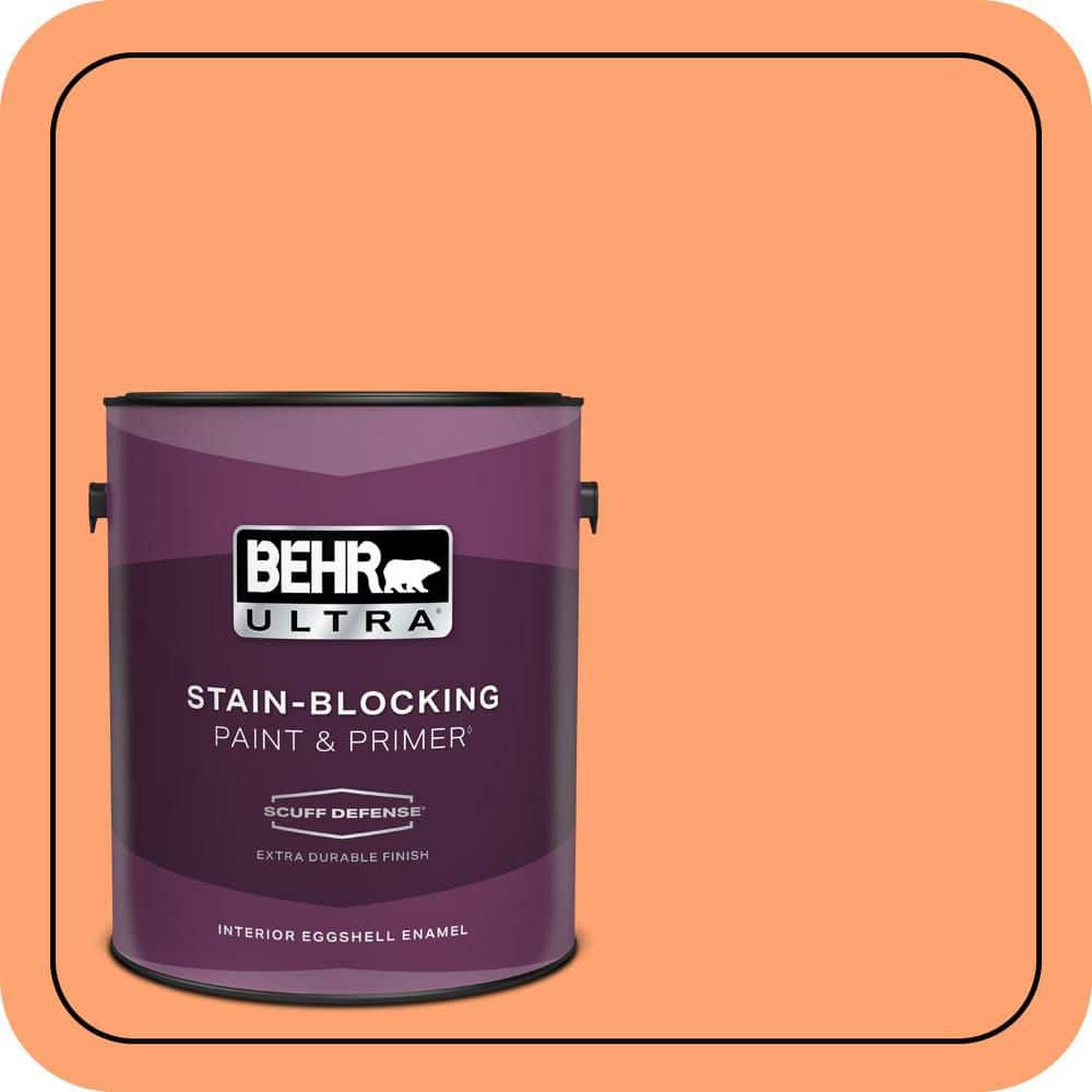 BEHR ULTRA 1 gal. #P210-5 Cheerful Tangerine Extra Durable Eggshell Enamel Interior Paint & Primer