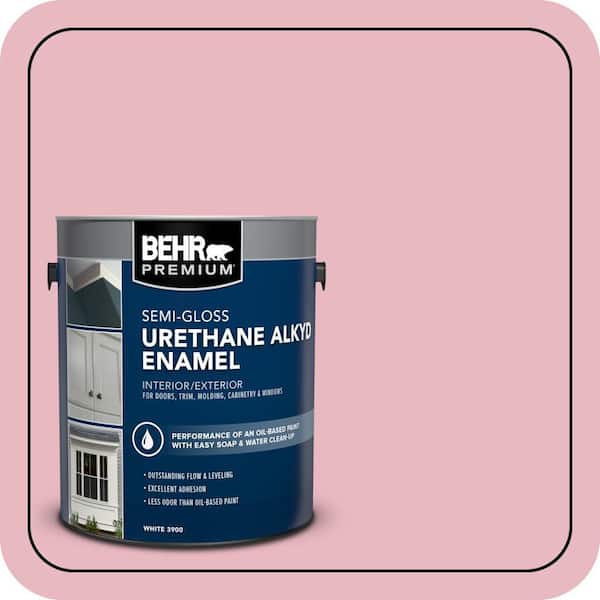 BEHR PREMIUM 1 gal. #M150-2 Peppermint Stick Urethane Alkyd Semi-Gloss Enamel Interior/Exterior Paint (2)