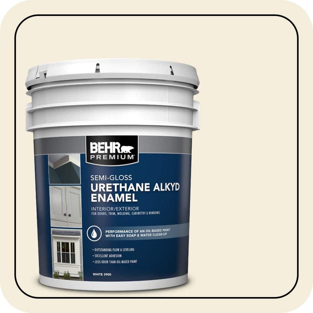 BEHR PREMIUM 5 gal. #ECC-64-2 Moonstruck Urethane Alkyd Semi-Gloss Enamel Interior/Exterior Paint