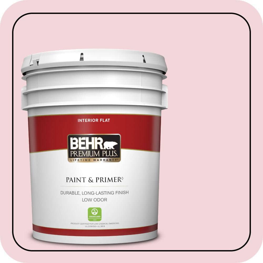 BEHR PREMIUM PLUS 5 gal. #P140-1 Summer Crush Flat Low Odor Interior Paint & Primer