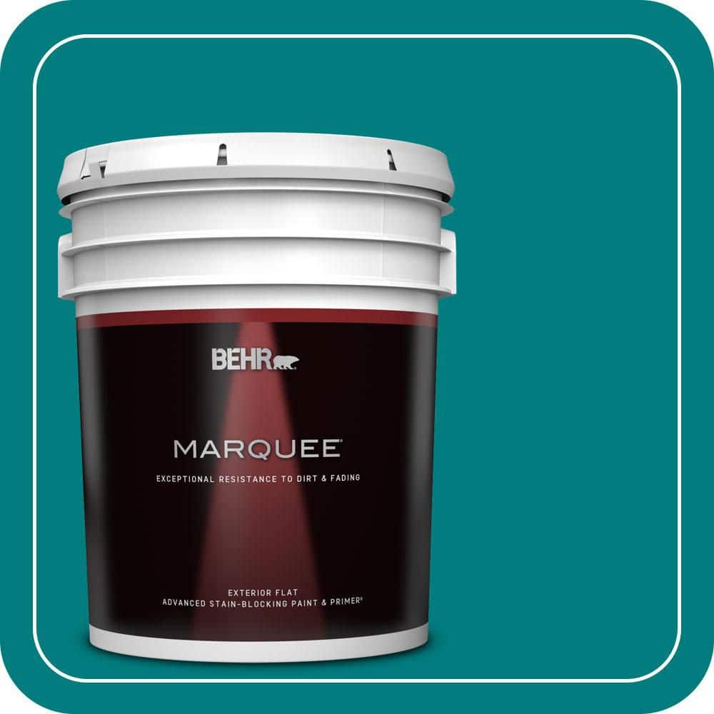 BEHR MARQUEE 5 gal. #S-G-500 Tropical Waters Flat Exterior Paint & Primer