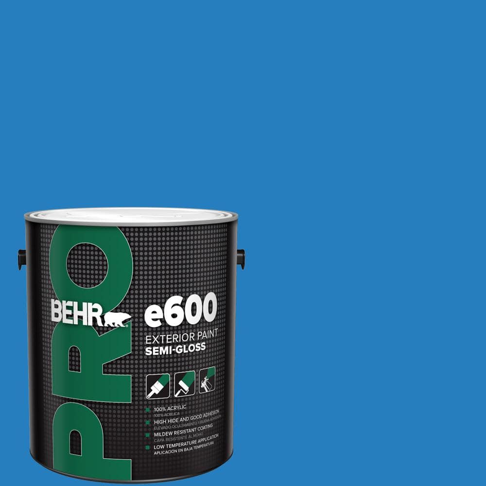 BEHR PRO 1 gal. #P510-6 Brilliant Blue Semi-Gloss Exterior Paint