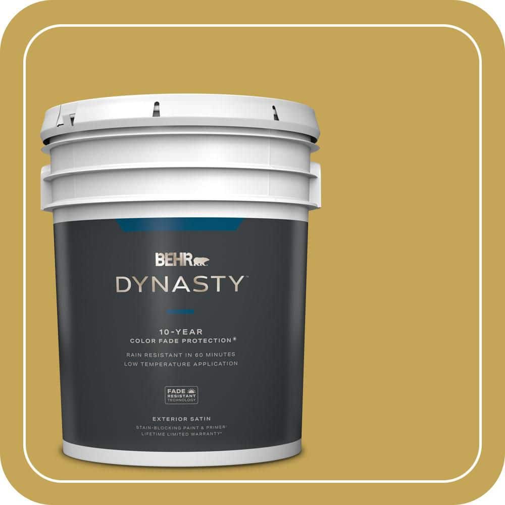 BEHR DYNASTY 5 gal. #PPU6-18 Lemongrass Satin Enamel Exterior Stain-Blocking Paint & Primer