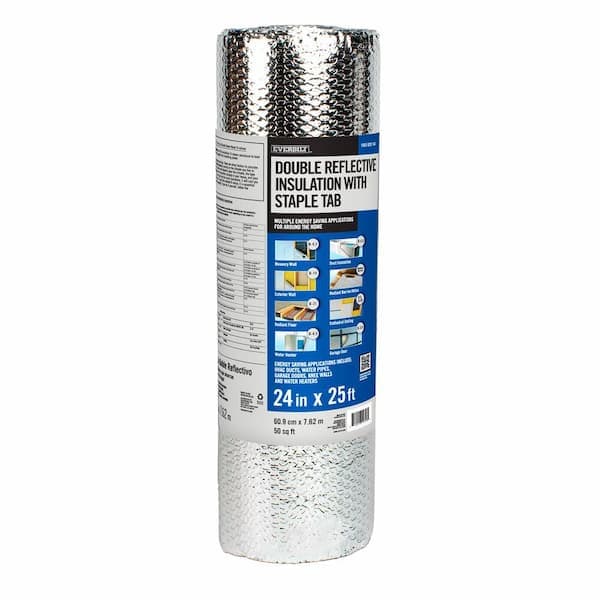 Everbilt 24 in. x 25 ft. Double Reflective Insulation Radiant Barrier Staple Tab (2)