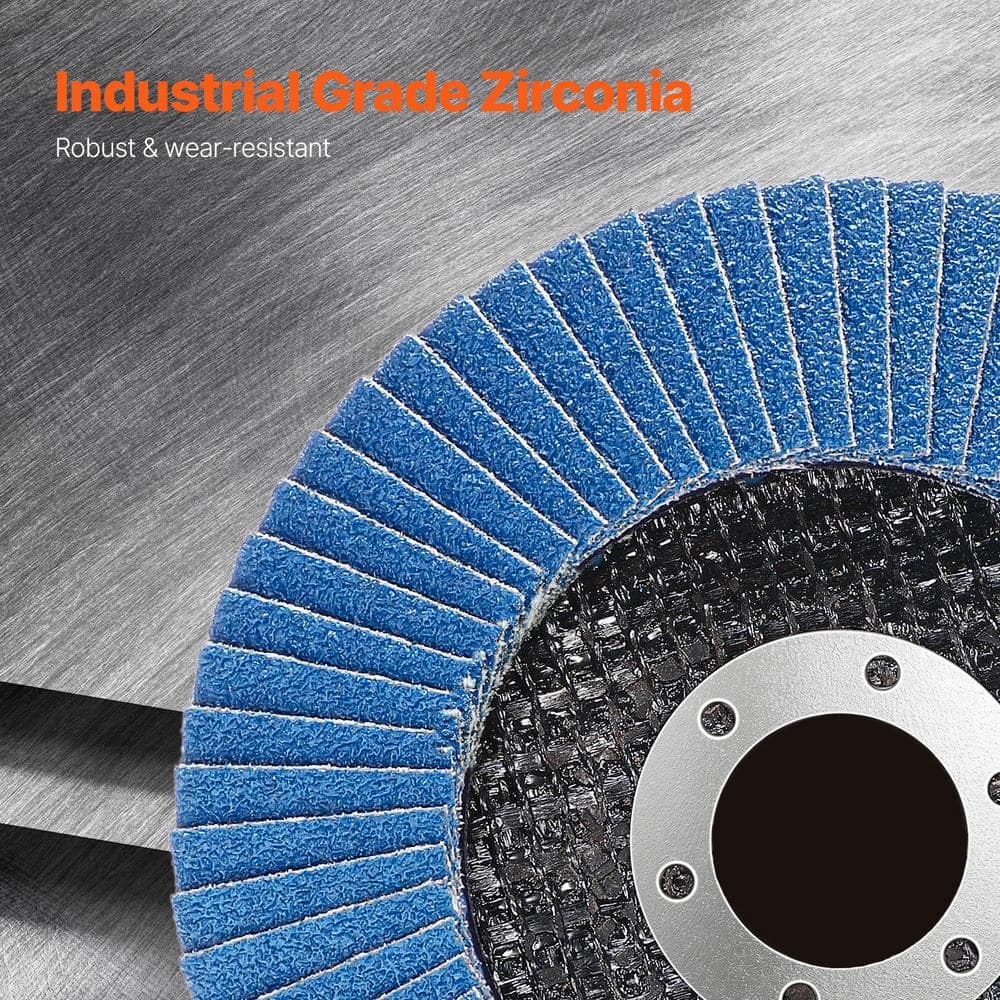 VEVOR Flap Discs 40 Grit, 4-1/2 in. x 7/8 in. Flap Discs for Angle Grinder, Type 29 Zirconia Flap Sanding Disc (2)