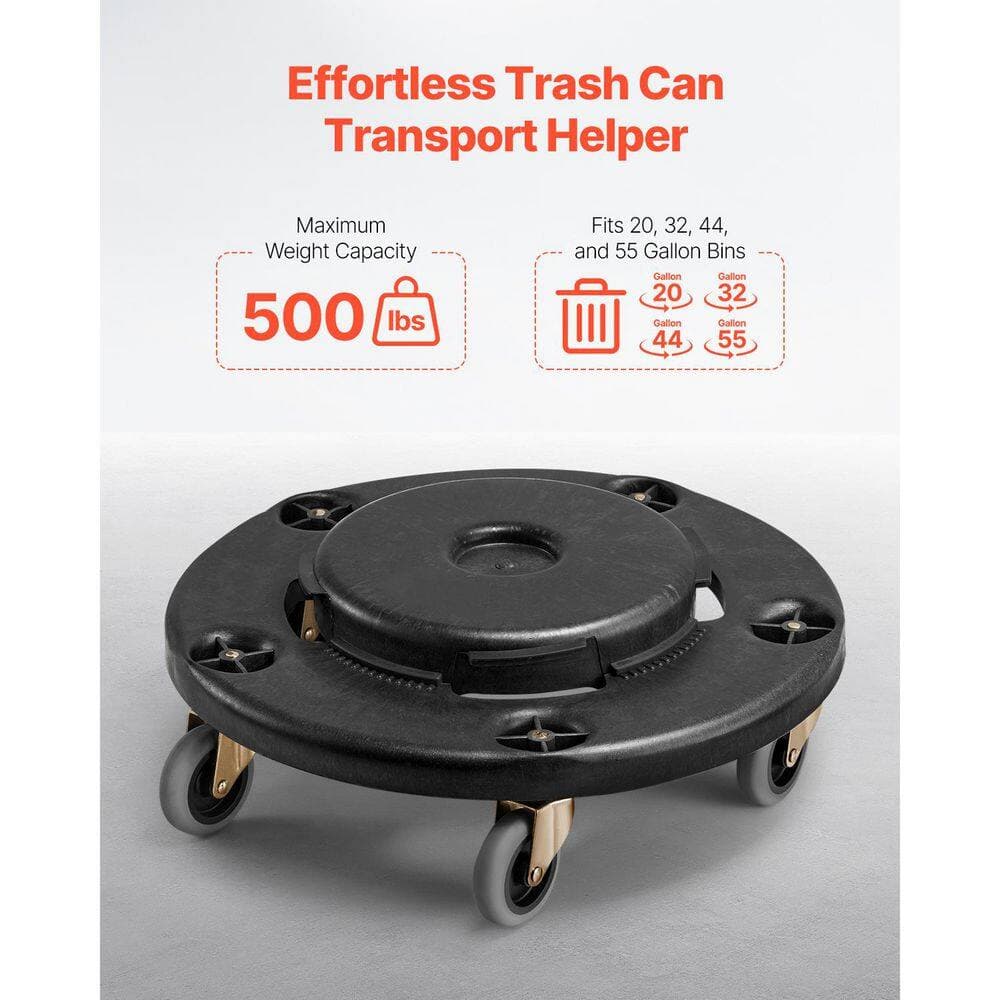 SVOPES Trash Can Dolly, Fits 20/32/44/55 Gal. Containers, Heavy Duty Barrel Dolly with 4 Lockable Wheels, 500 lbs. Capacity (2)
