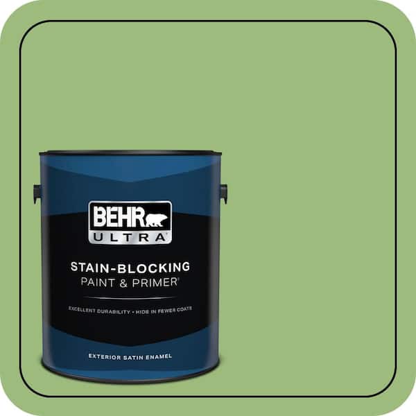 BEHR ULTRA 1 gal. #P380-5 Gleeful Satin Enamel Exterior Paint & Primer (2)