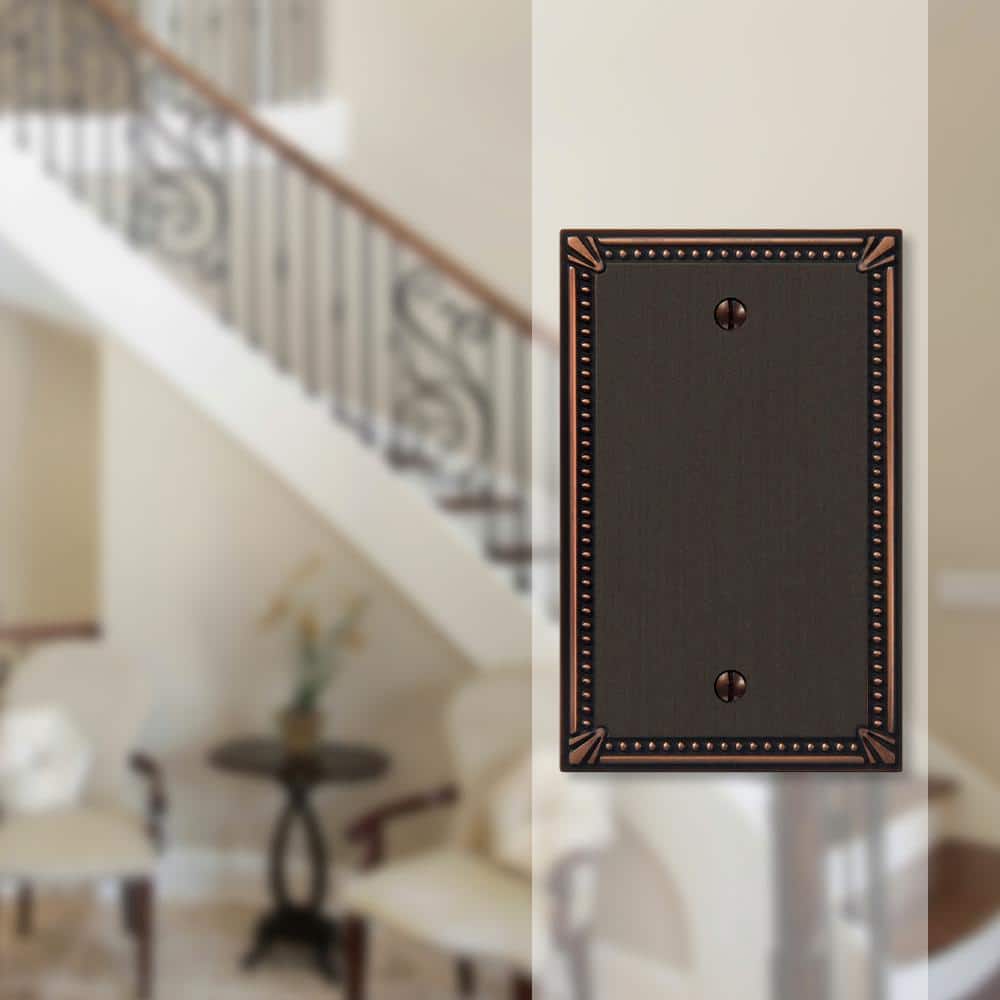 AMERELLE Imperial Bead Gang Blank Metal Wall Plate (2)