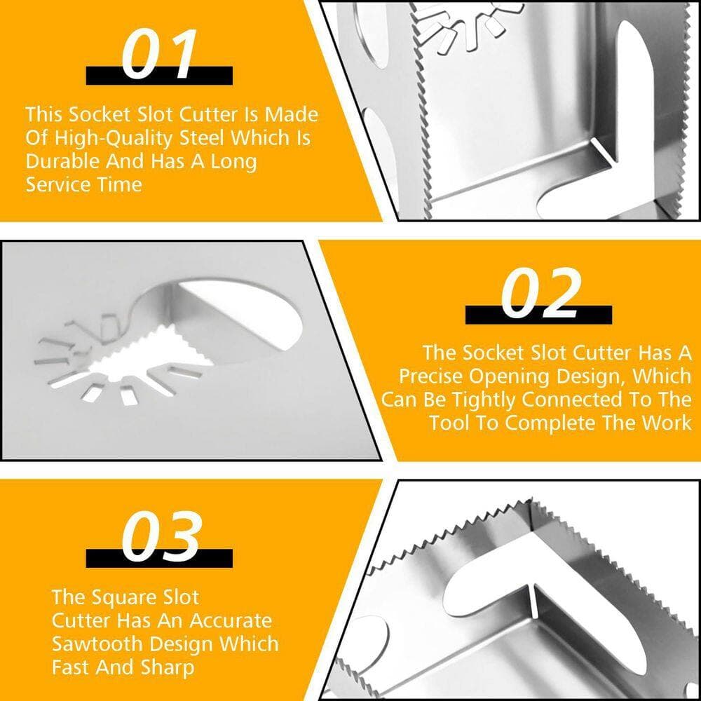 Unbranded 2-Pack Stainless Steel Rectangle and Square Slot Cutter Oscillating Tool for Drywall Wood Plastic and Metal (2)