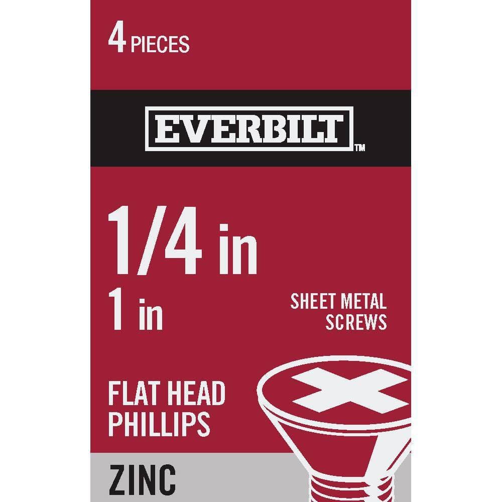 Everbilt #14 x 1 in. Zinc Plated Phillips Flat Head Sheet Metal Screw (4-Pack) (1)