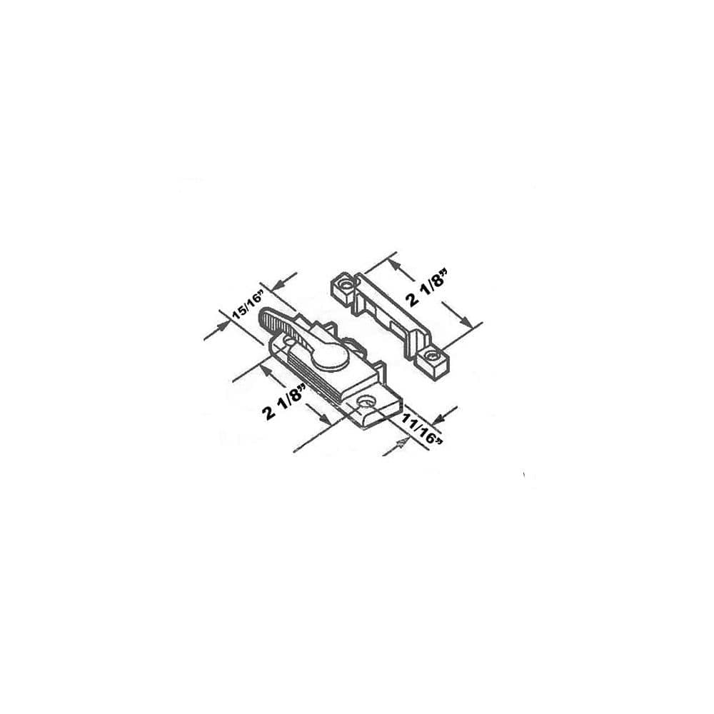 Barton Kramer White Sash Lock and Keeper For Single/Double Hung Windows (2)