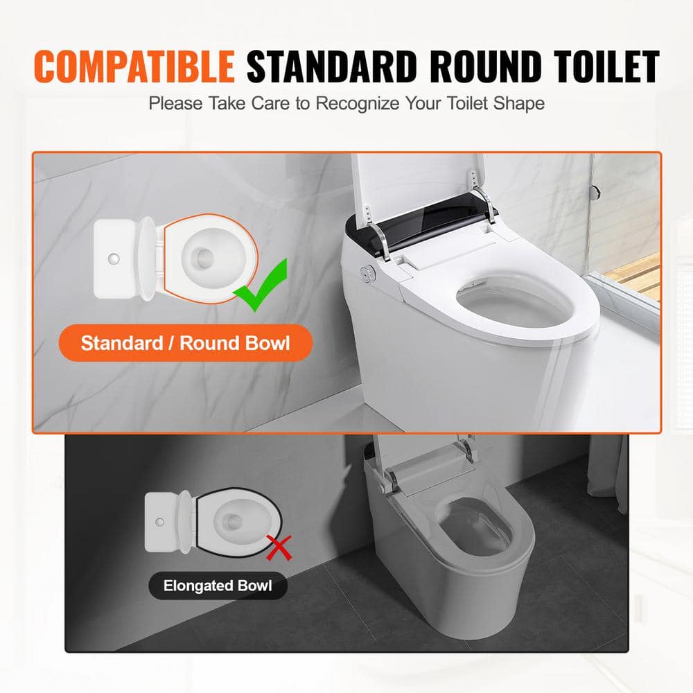 VEVOR Raised Toilet Seat 10 in. x 24 in. Elevated Toilet Seat in white 300 lbs. Weight Capacity for Standard Round Toilet (3)