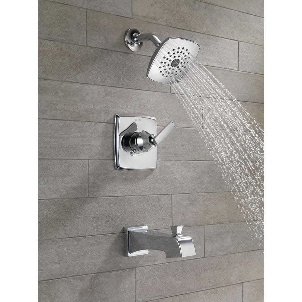 Delta Ashlyn Single Handle 1-Spray Tub and Shower Faucet 1.75 GPM in Chrome Valve Included (2)