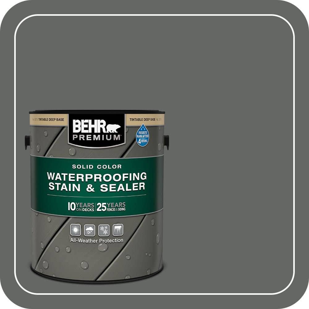 BEHR PREMIUM 1 gal. #PPU25-02 Black Locust Solid Color Waterproofing Exterior Wood Stain and Sealer (1)