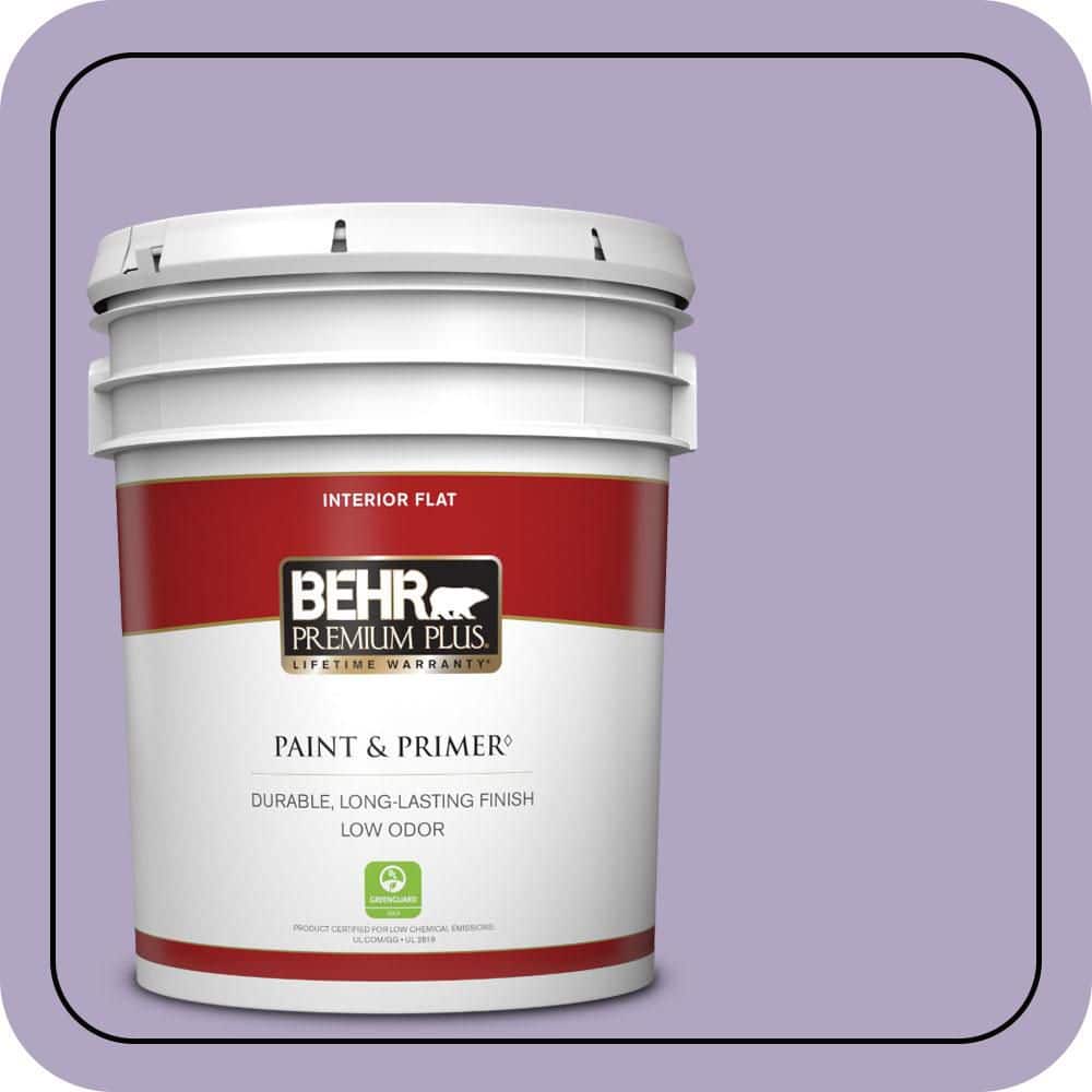 BEHR PREMIUM PLUS 5 gal. #650D-4 Winter Amethyst Flat Low Odor Interior Paint & Primer