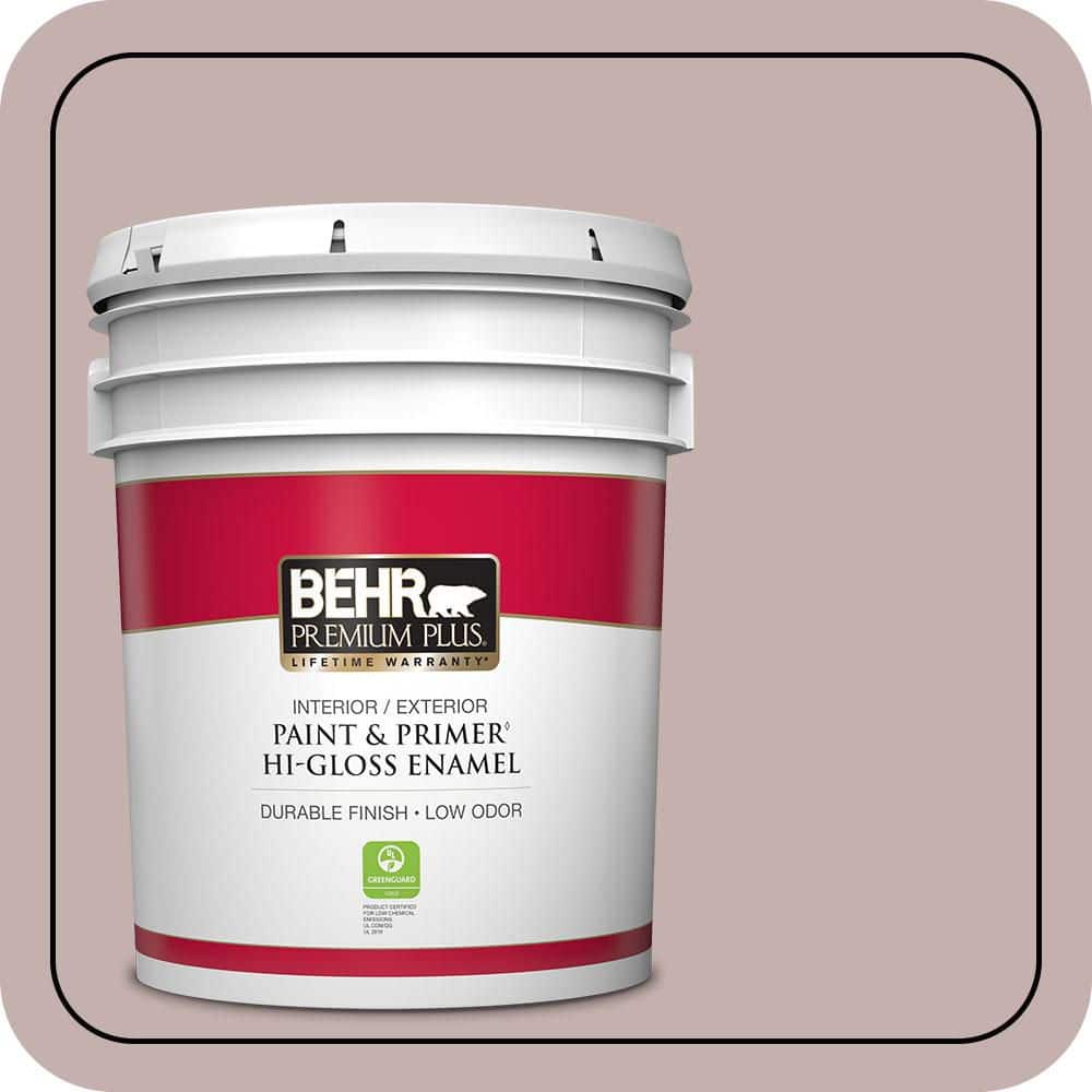 BEHR PREMIUM PLUS 5 gal. #MQ1-45 Versailles Rose Hi-Gloss Enamel Interior/Exterior Paint & Primer