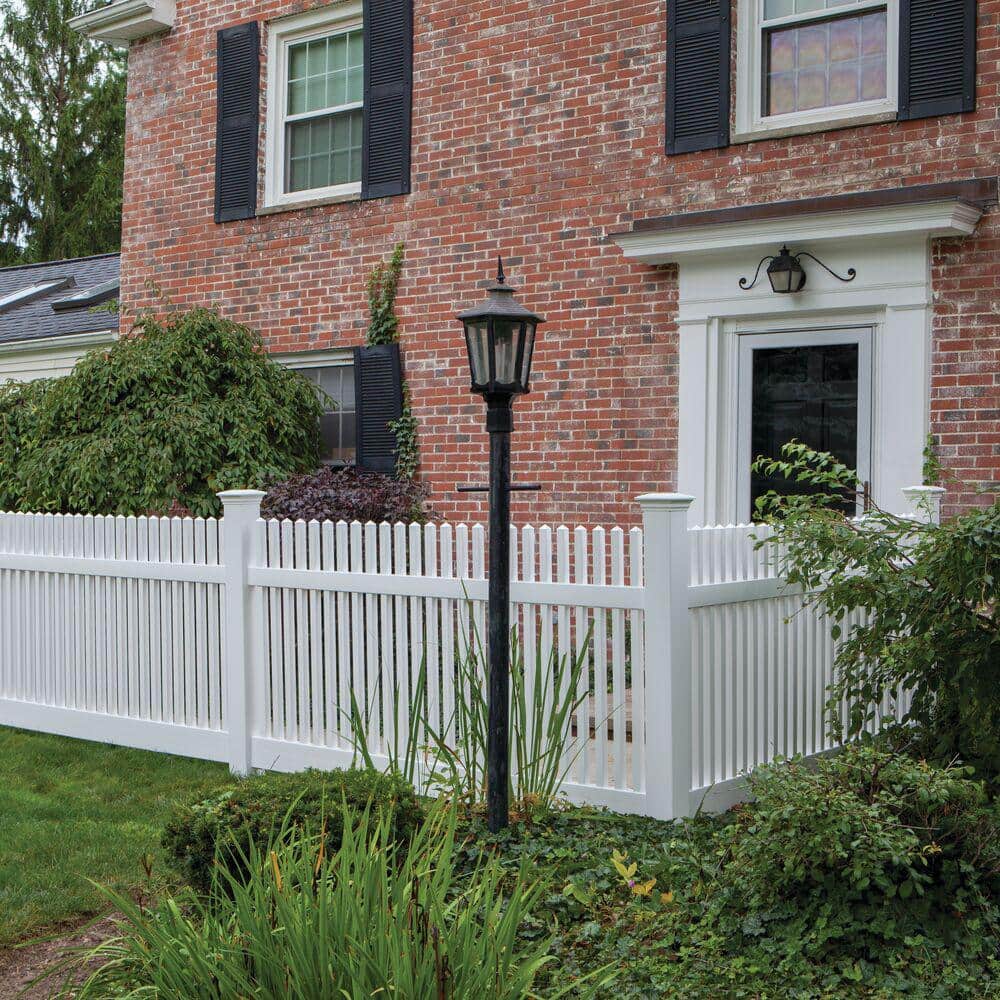 Barrette Outdoor Living Yukon Straight 4 ft. H x 8 ft. W White Vinyl Fence Panel (Unassembled) (2)