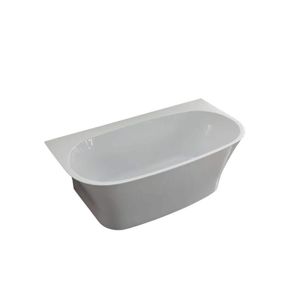 Bellaterra Home 67 in. x 35.4 in. Acrylic Soaking Freestanding Bathtub in Glossy White (1)