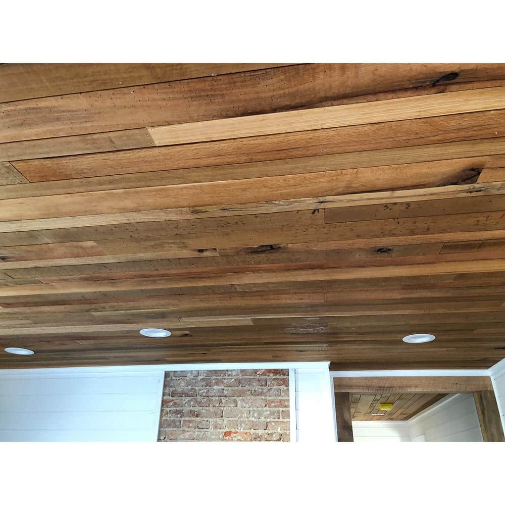 Vintage Timber 3/8 in. T x 4 ft. Random Width 3 in. - 5 in. W., 10 sq. ft. Quartersawn Barnwood Ceiling and Wall Planks