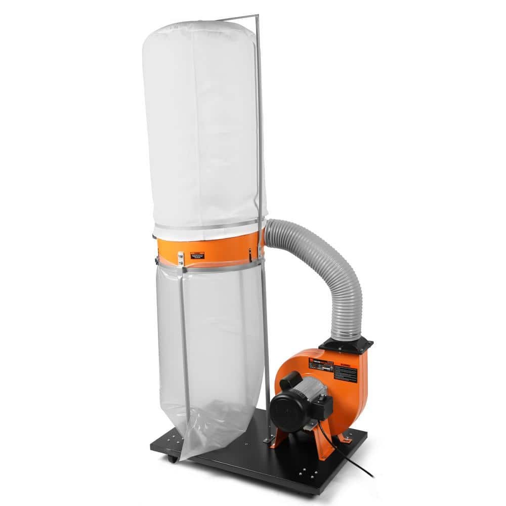 WEN 1,300 CFM 14 Amp 50 Gal. 5 Mic Woodworking Dust Collector with Collection Bag and Mobile Base (2)