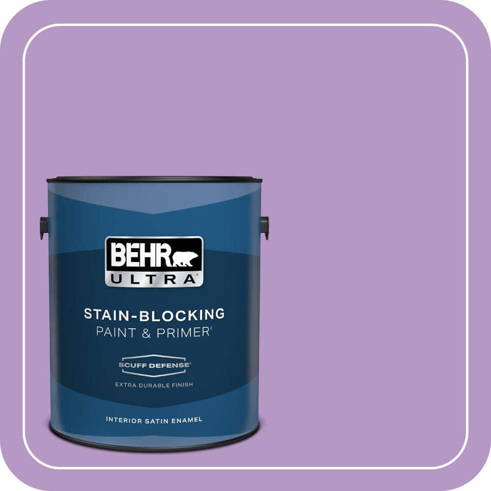 BEHR ULTRA 1 gal. #660B-5 Atlantic Tulip Extra Durable Satin Enamel Interior Paint & Primer