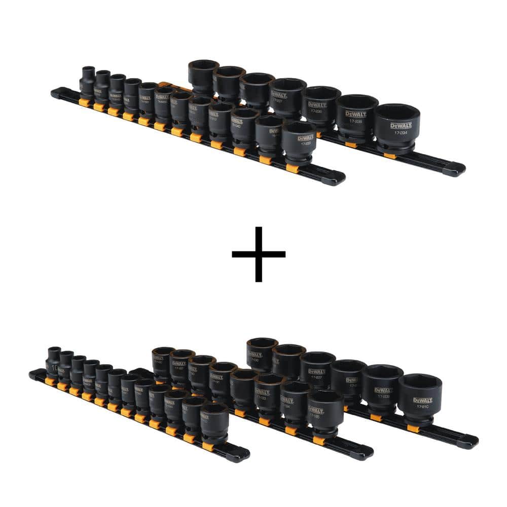 DEWALT 1/2 in. Drive SAE Impact Socket Set (19-Piece) and 1/2 in. Drive Metric Impact Socket Set (26-Piece) (1)