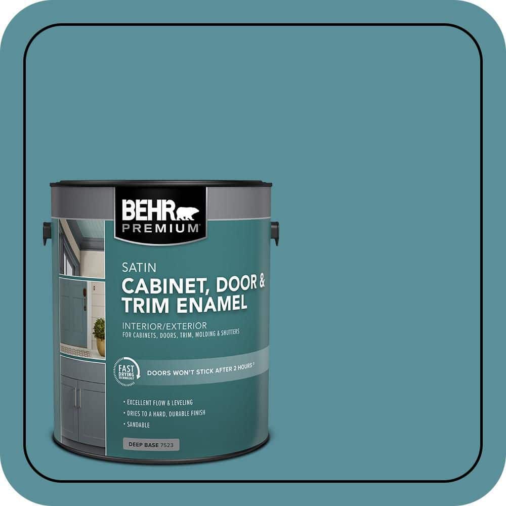 BEHR PREMIUM 1 gal. #HDC-AC-23A Cabana Blue Satin Enamel Interior/Exterior Cabinet, Door & Trim Paint