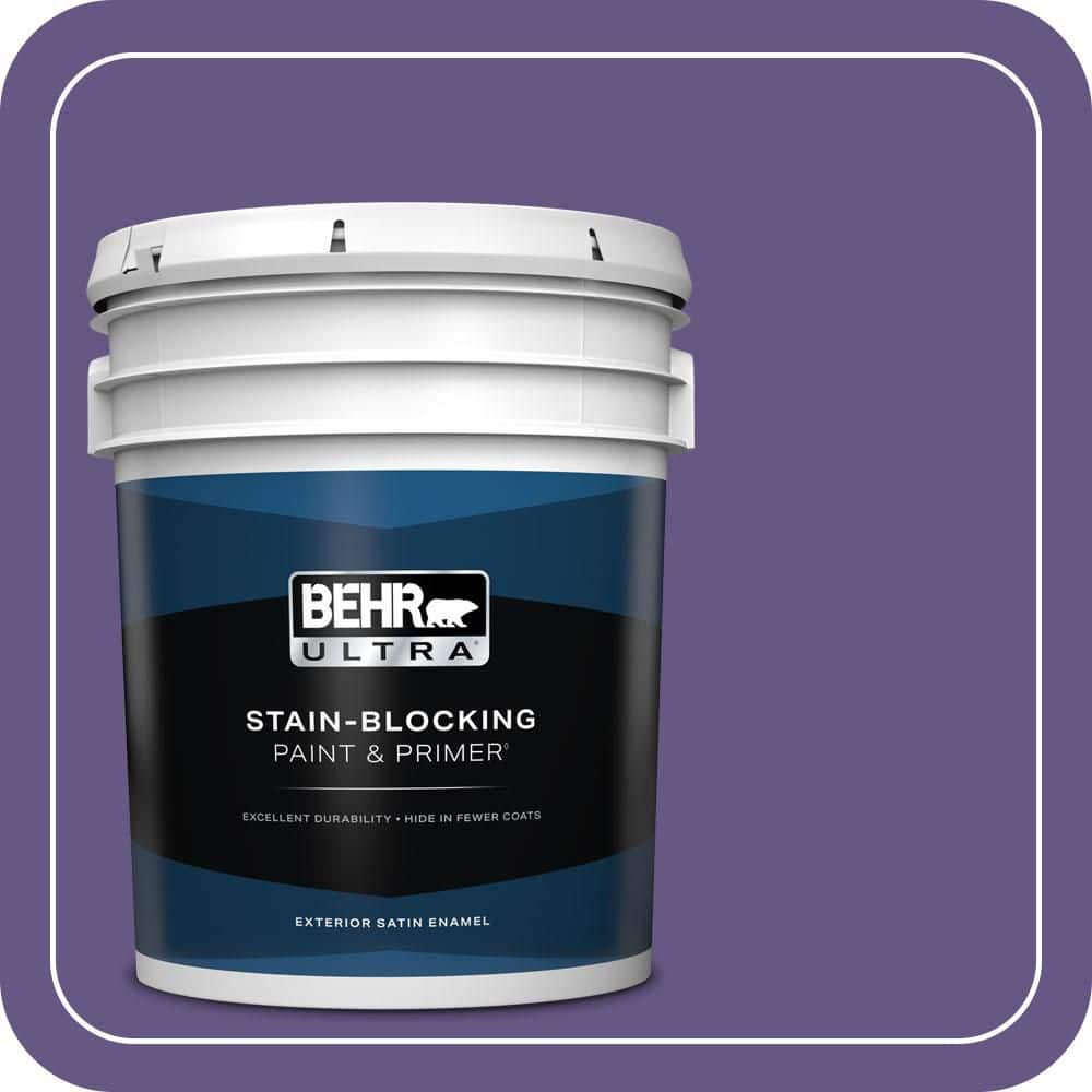 BEHR ULTRA 5 gal. #640B-7 Berry Jam Satin Enamel Exterior Paint & Primer