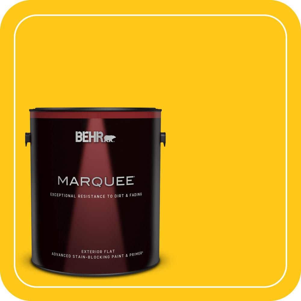 BEHR MARQUEE 1 gal. #P300-7 Unmellow Yellow Flat Exterior Paint & Primer (1)