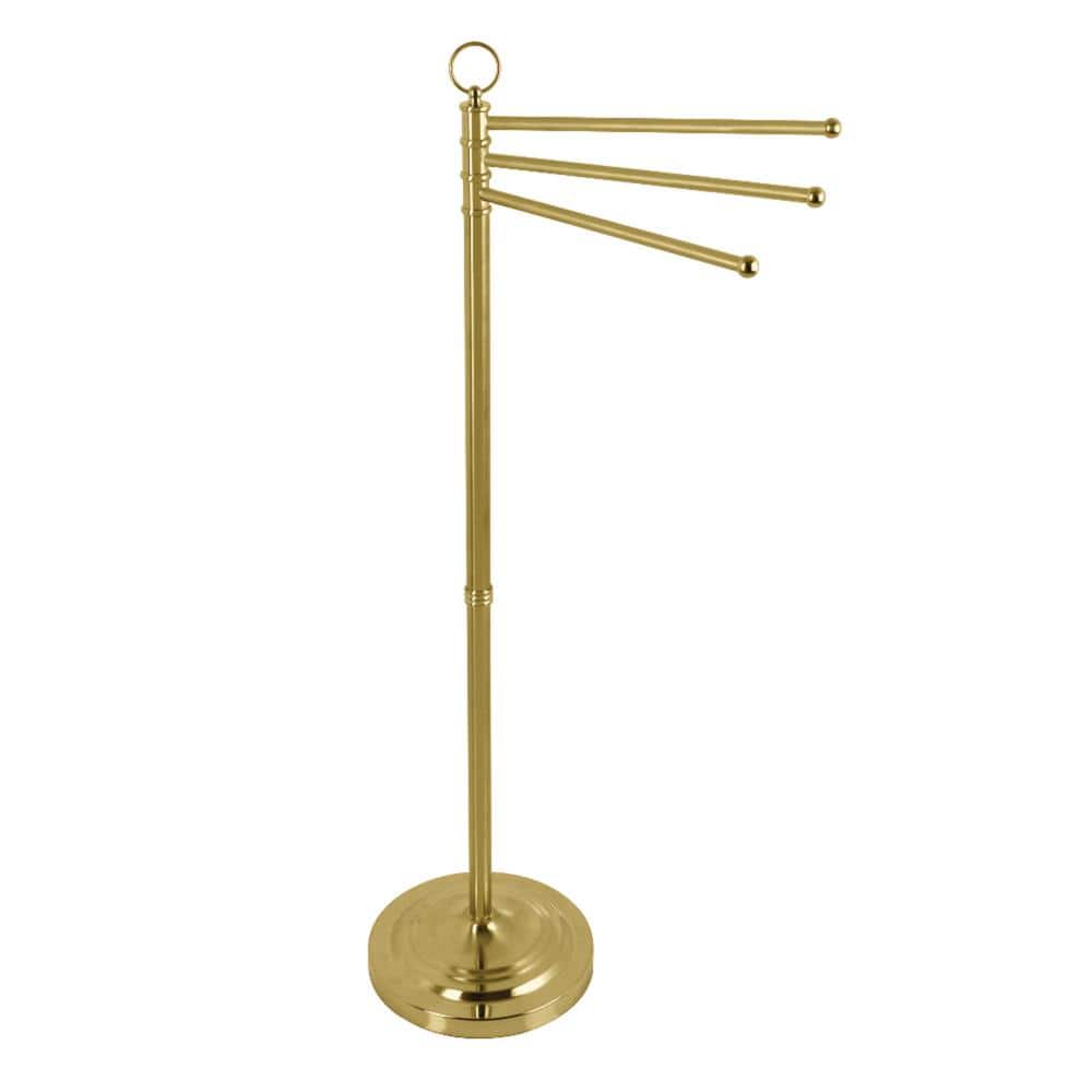 Kingston Brass Vintage 3-Bar Freestanding Towel Rack in Brushed Brass (1)