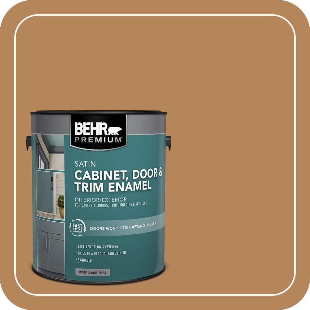BEHR PREMIUM 1 gal. #S270-6 Almond Brittle Satin Enamel Interior/Exterior Cabinet, Door & Trim Paint (1)