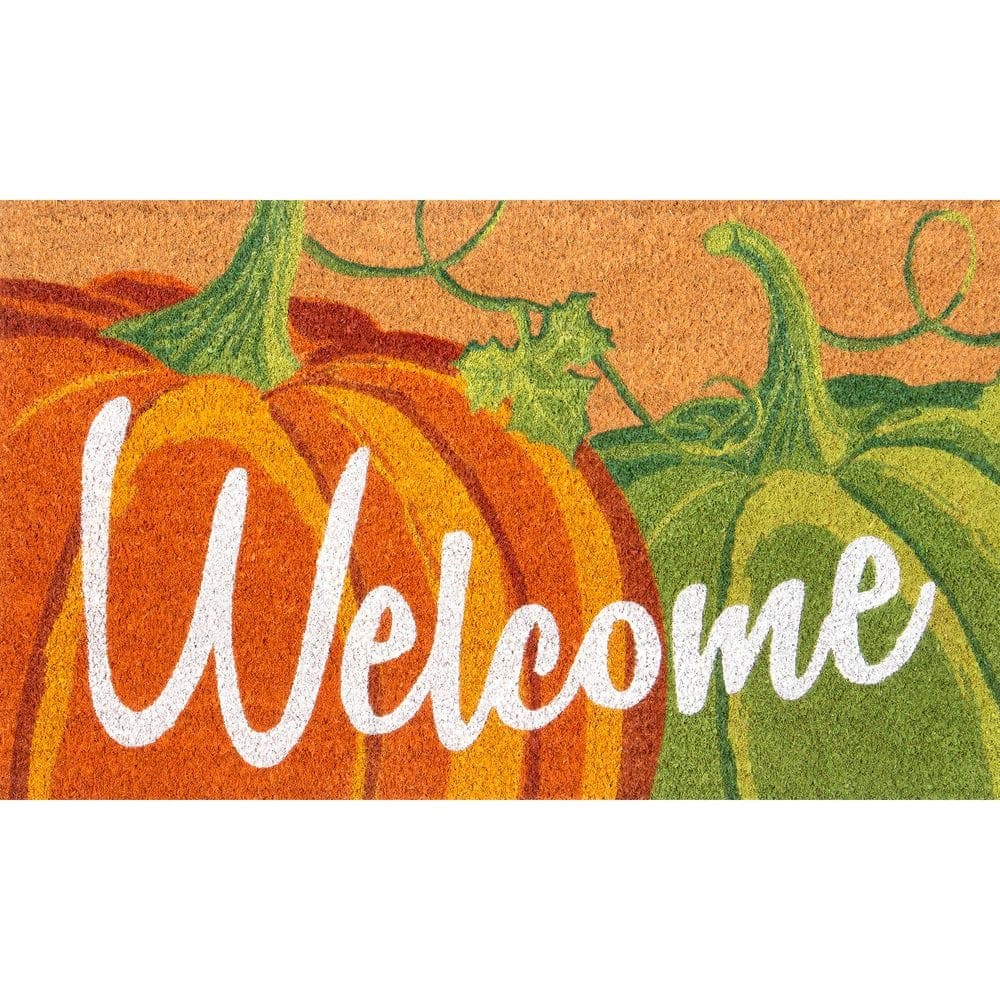 Home Accents Holiday Pumpkin 18 in. x 30 in. Coir Doormat (2)