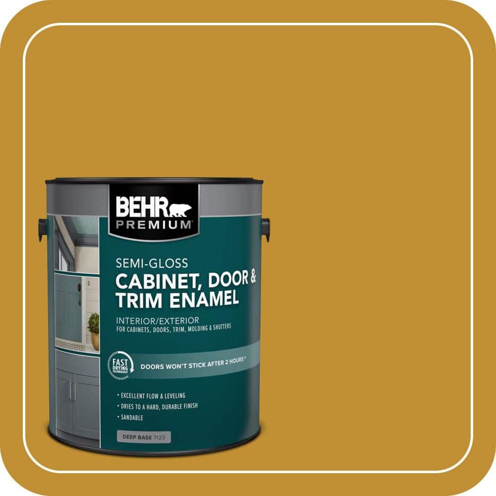 BEHR PREMIUM 1 gal. #M290-7 Turmeric Semi-Gloss Enamel Interior/Exterior Cabinet, Door & Trim Paint