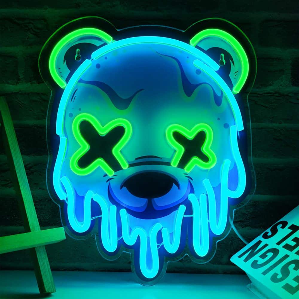 Afoxsos Ice Bear Neon Series Acrylic LED Neon Light USB Powered Adjustable Brightness Neon Sign for Bedroom Bar Party Decor (3)