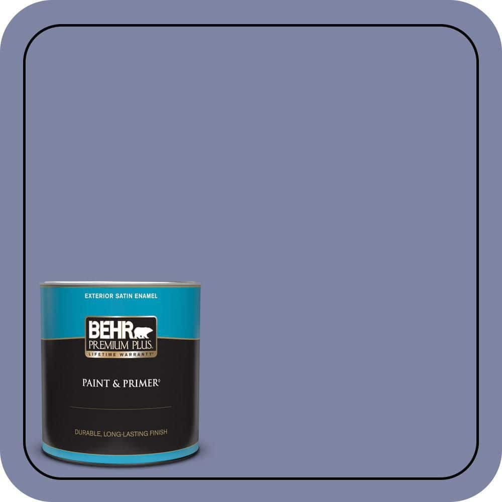 BEHR PREMIUM PLUS 1 qt. #S540-5 Velvet Curtain Satin Enamel Exterior Paint & Primer