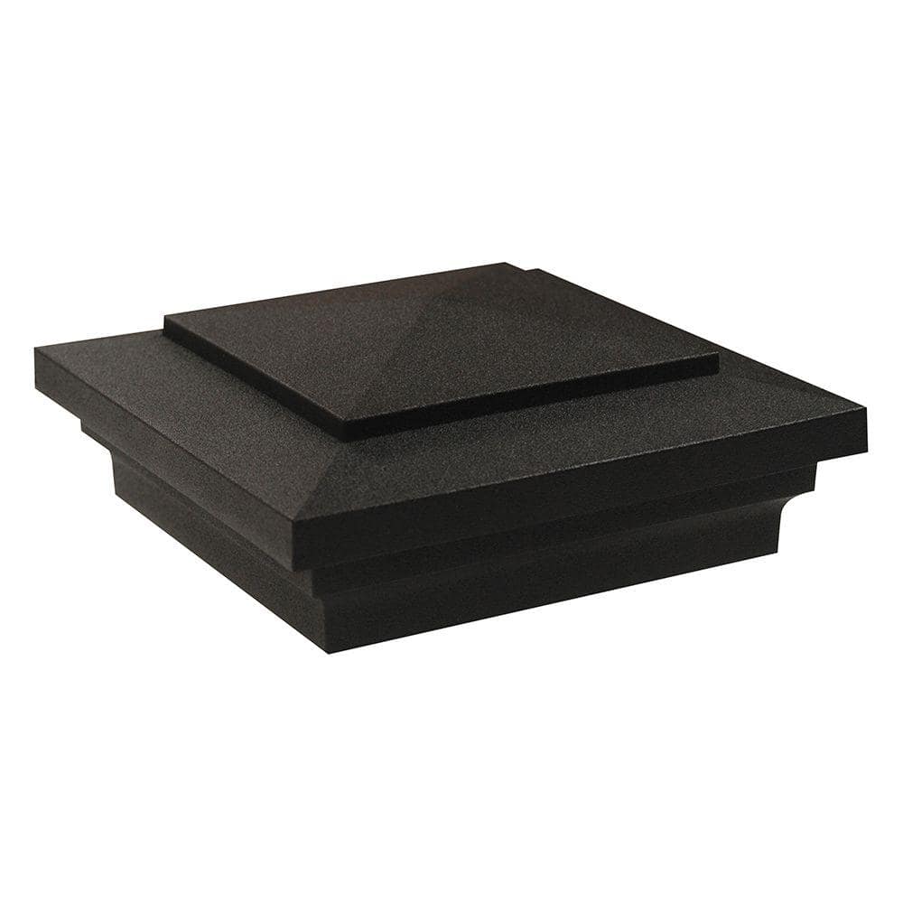 Veranda 4 in. x 4 in. Black Craftsman Post Cap (1)