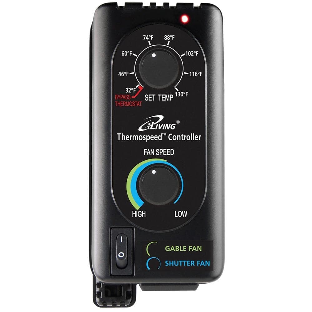 iLIVING Exhaust Fan Thermospeed Temperature Controller and Speed Controller, Black (1)