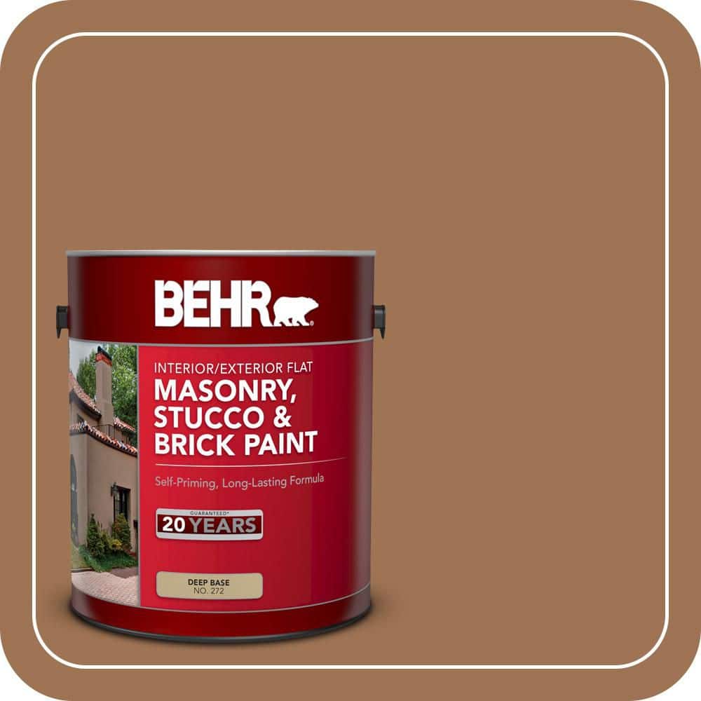 BEHR 1 gal. #S240-6 Ranch Brown Flat Interior/Exterior Masonry, Stucco and Brick Paint