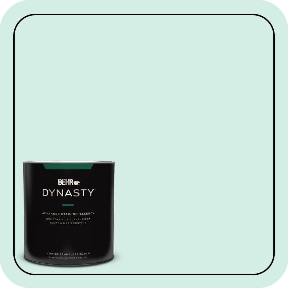 BEHR DYNASTY 1 qt. #490C-2 Adriatic Mist Semi-Gloss Enamel Interior Stain-Blocking Paint & Primer
