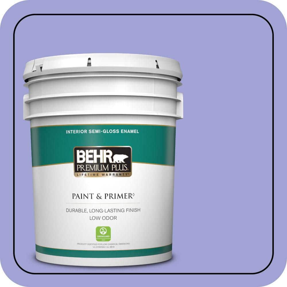 BEHR PREMIUM PLUS 5 gal. #P550-4 Water Hyacinth Semi-Gloss Enamel Low Odor Interior Paint & Primer