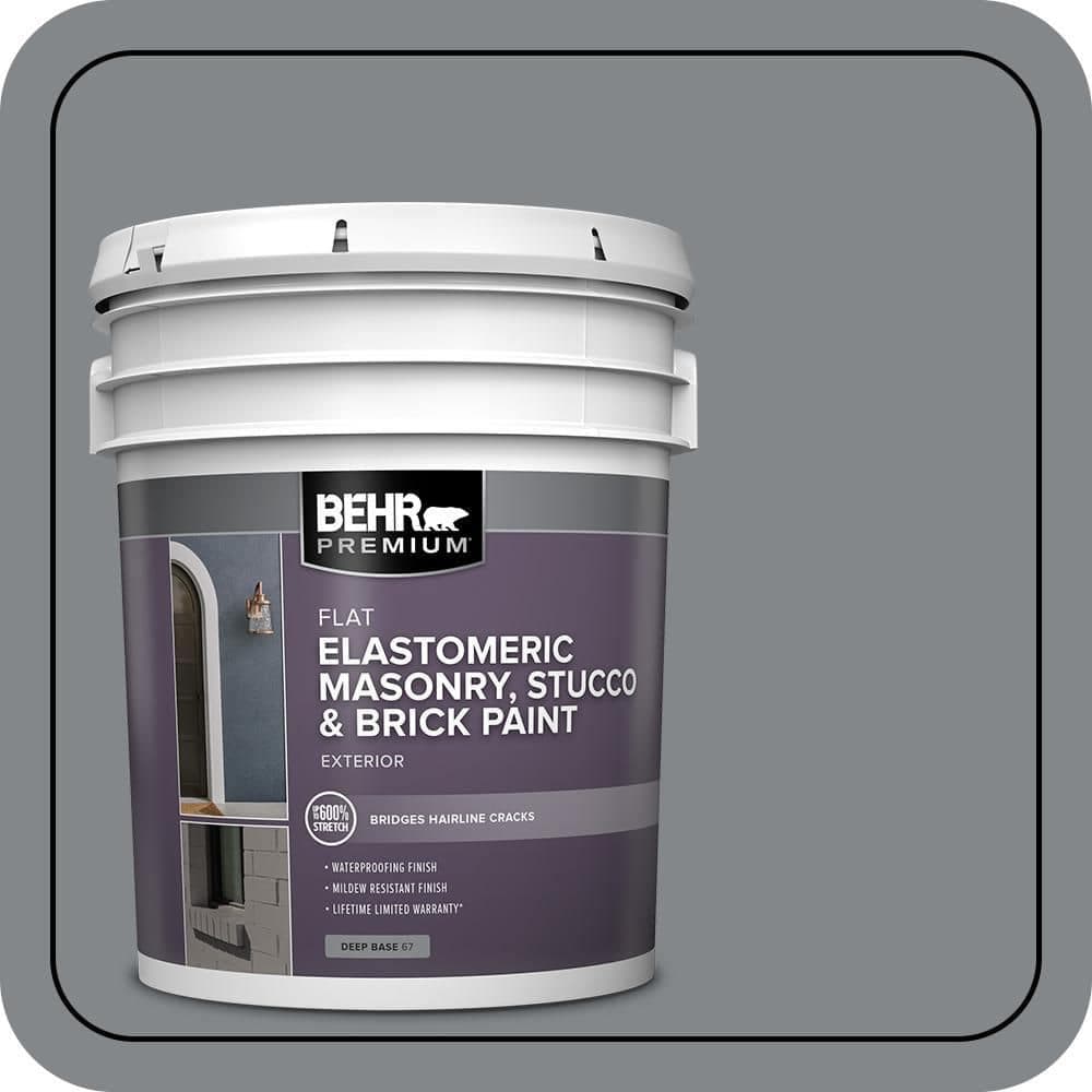 BEHR PREMIUM 5 gal. #N500-5 Magnetic Gray color Elastomeric Masonry, Stucco and Brick Exterior Paint (1)