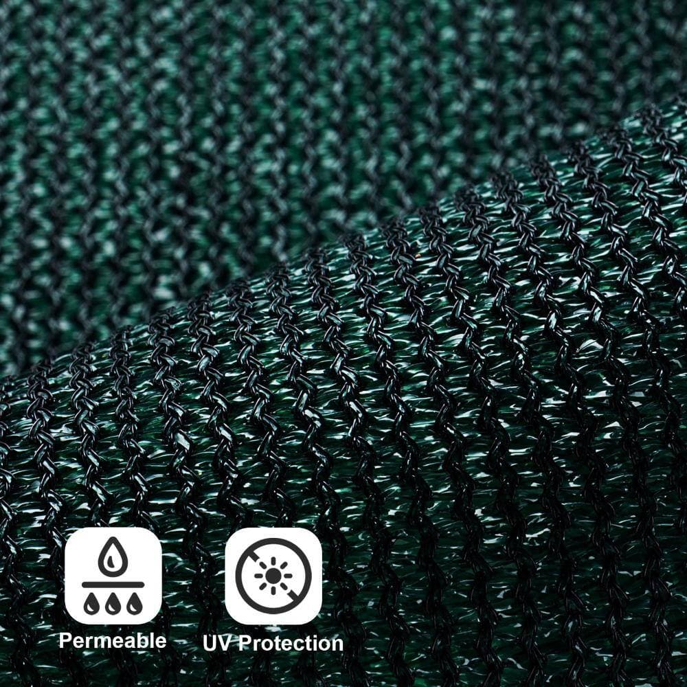 Unbranded 4 ft. x 50 ft. Fence Privacy Screen Mesh Wind Block with Grommets, Dark Green (3)