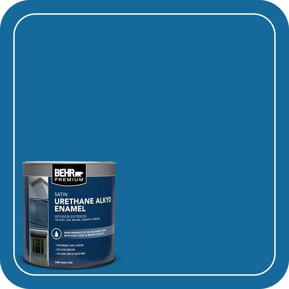 BEHR PREMIUM 1 qt. #P500-7 Cosmic Cobalt Satin Enamel Urethane Alkyd Interior/Exterior Paint
