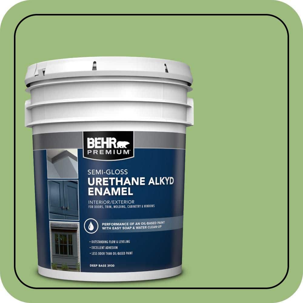 BEHR PREMIUM 5 gal. #P380-5 Gleeful Urethane Alkyd Semi-Gloss Enamel Interior/Exterior Paint