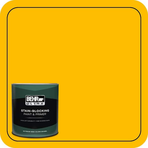 BEHR PREMIUM PLUS #340B-7 Empire Yellow Flat Low Odor & Primer (3)